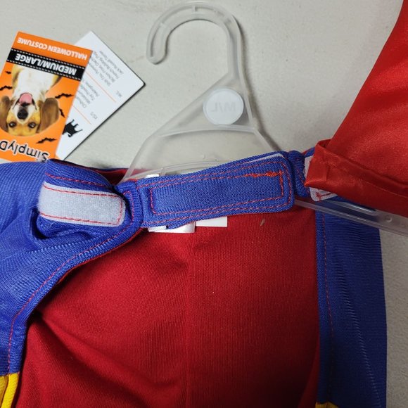 New SimplyDog Halloween Costume Superman Red Blue Dress Up For Medium‎ Large Dog - Picture 6 of 11